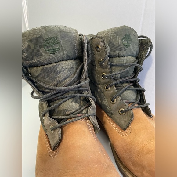 Timberland Puffer Boots in Wheat Camo - Women’s size 8 Youth Boys size 6.5 - Picture 3 of 9